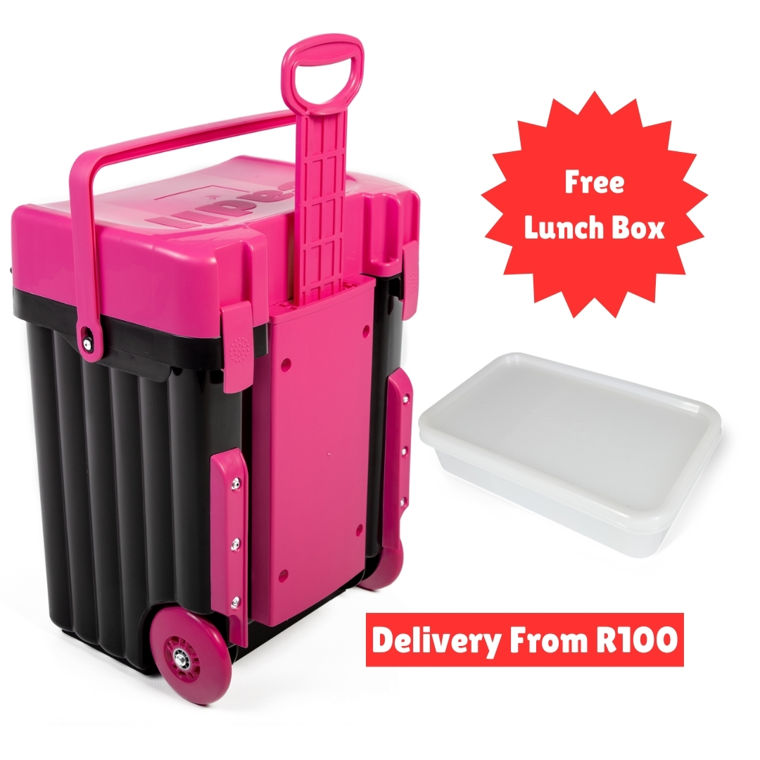 Cadii School Bag With Free Lunch Box Black/Pink