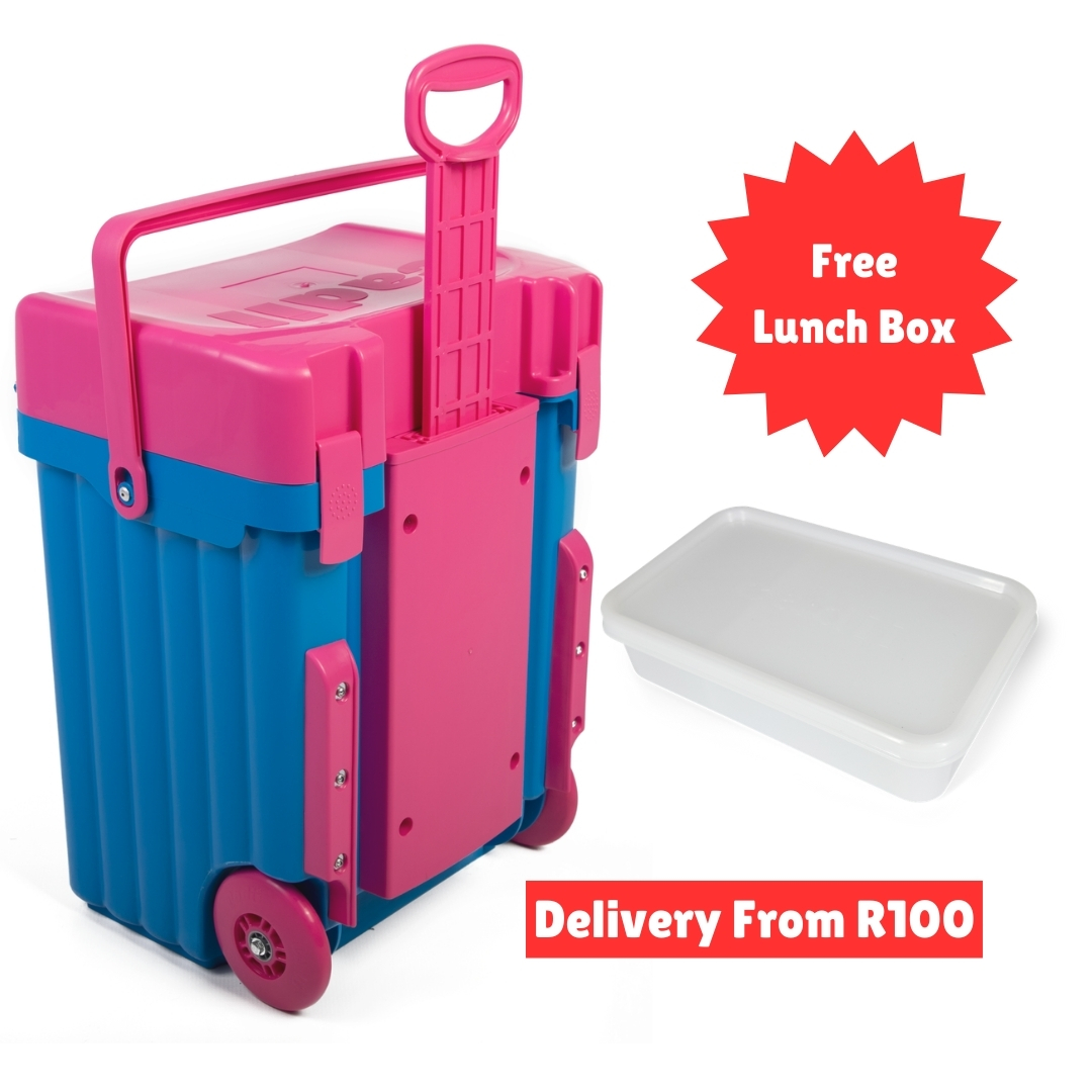 Cadii School Bag With Free Lunch Box Blue/Pink