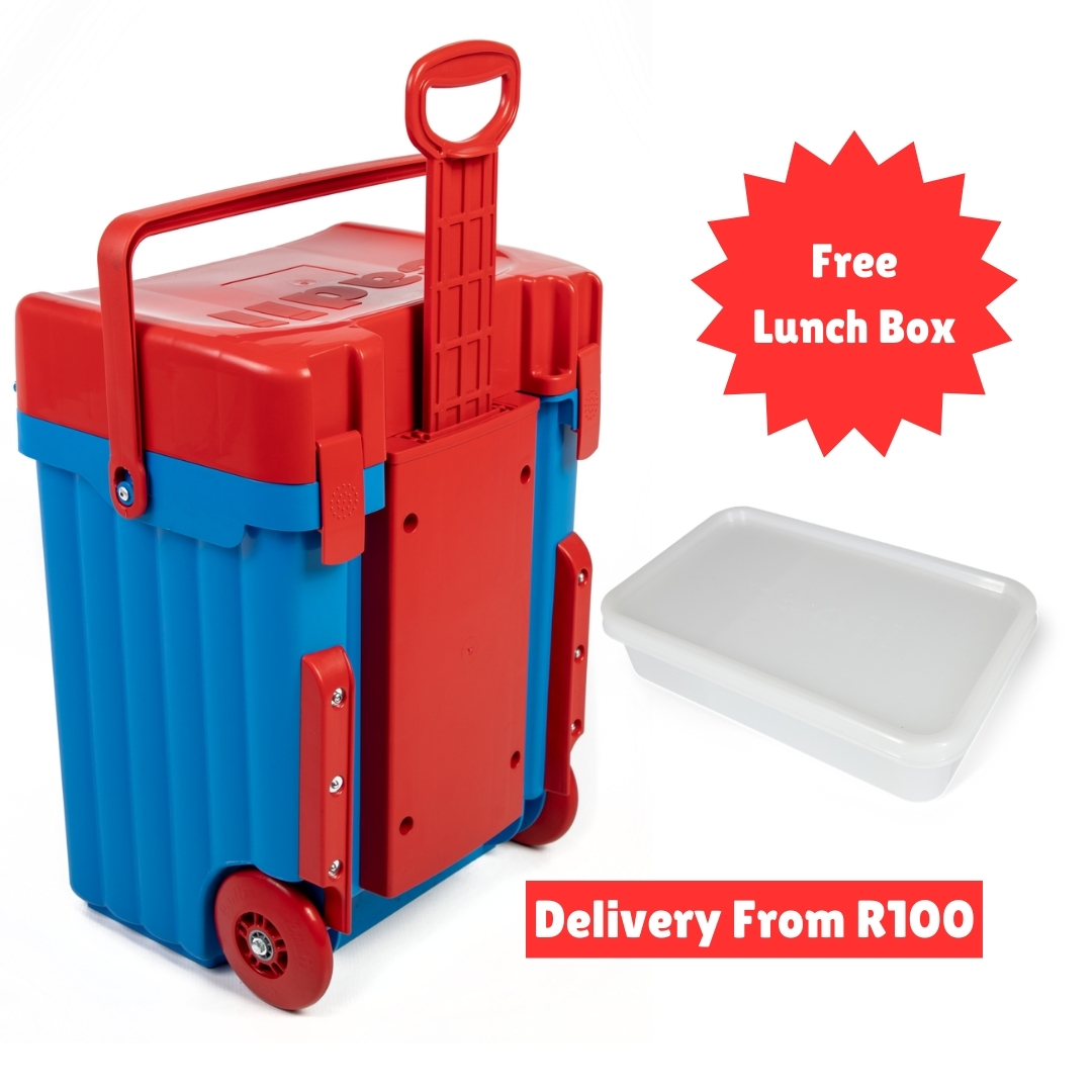 Cadii School Bag With Free Lunch Box Blue /Red