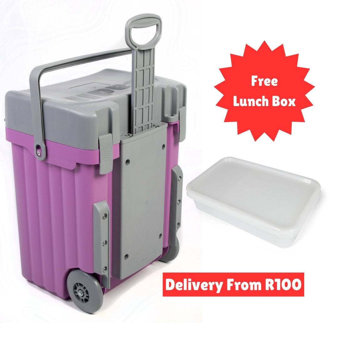 Cadii School Bag With Free Lunch Box Lilac/Grey