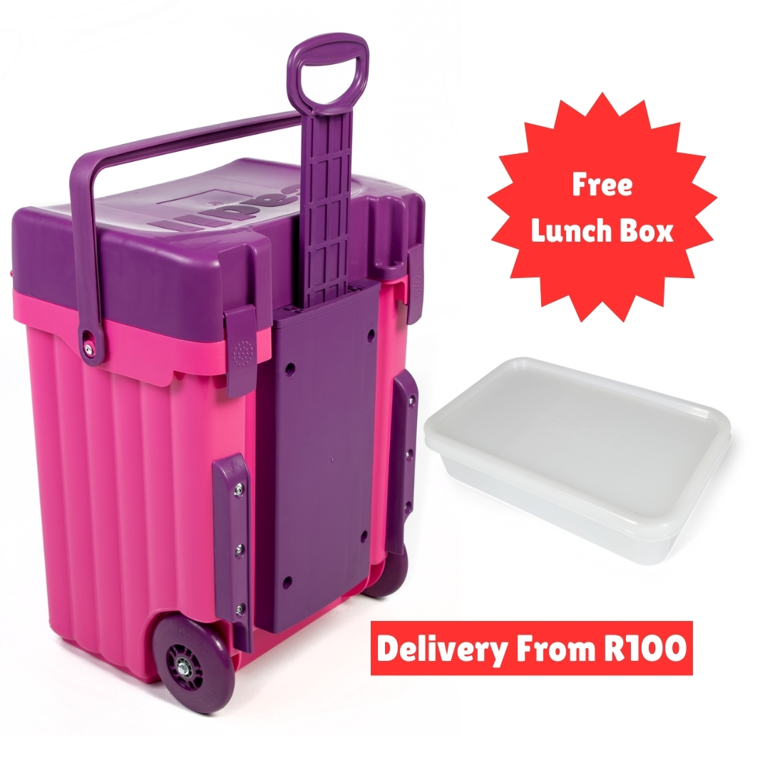 Cadii School Bag With Free Lunch Box pink/purple