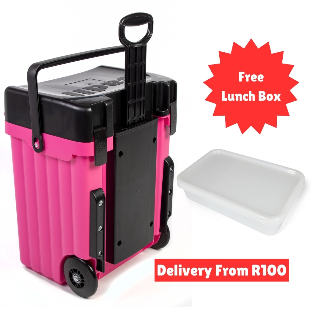 Cadii School Bag With Free Lunch Box Pink/Black