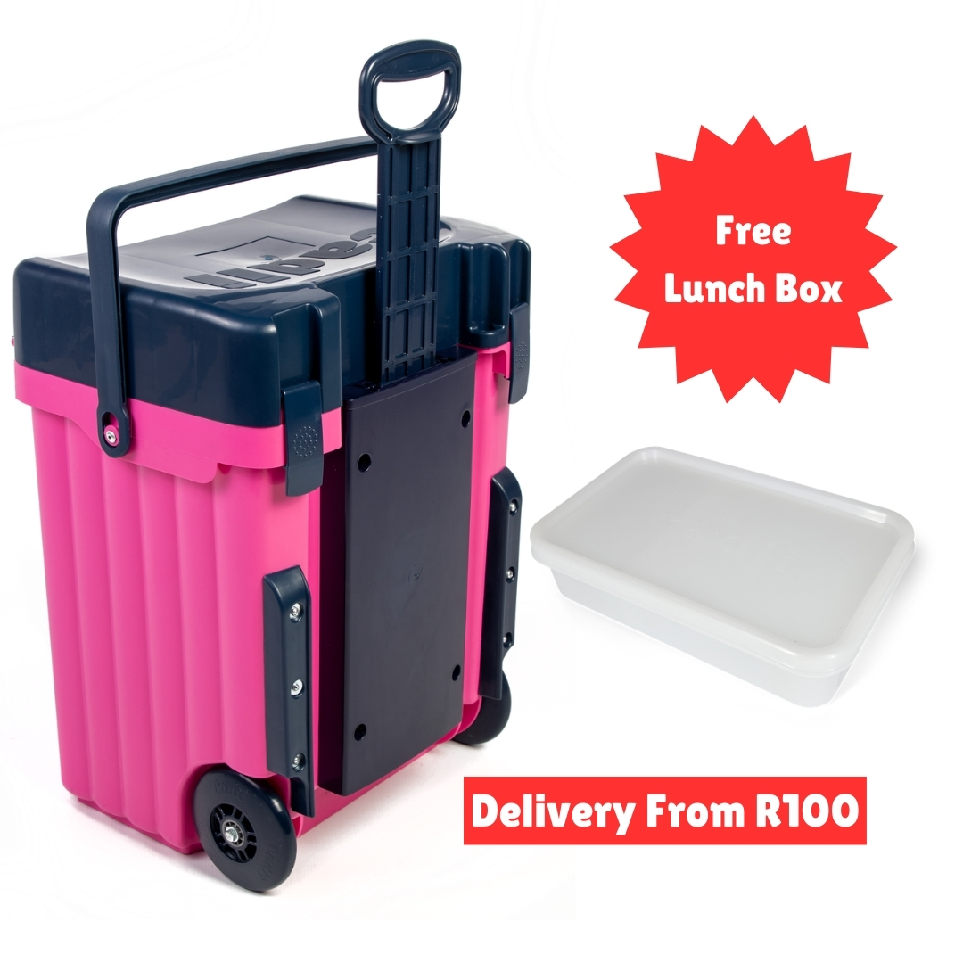 Cadii School Bag With Free Lunch Box Pink/Navy