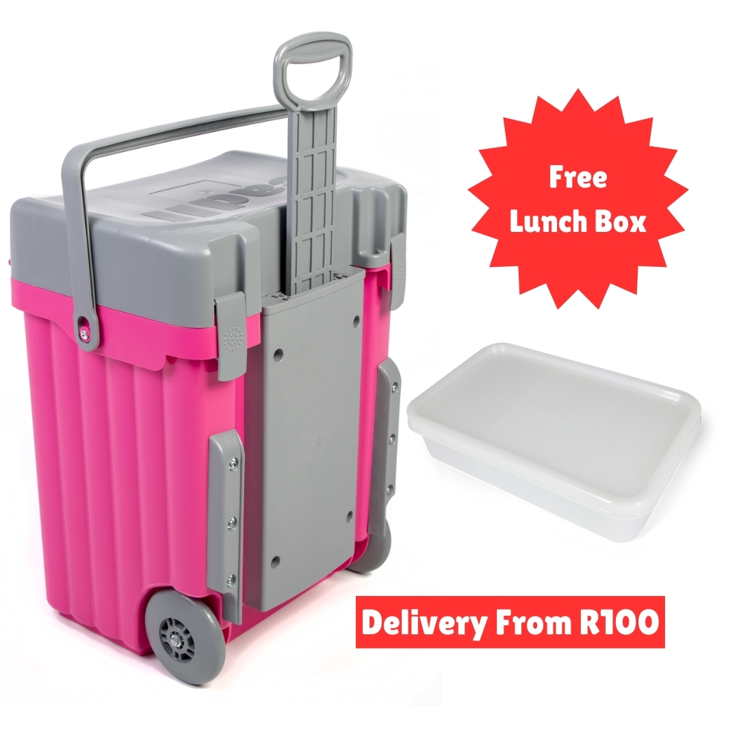 Cadii School Bag With Free Lunch Box Pink/Grey