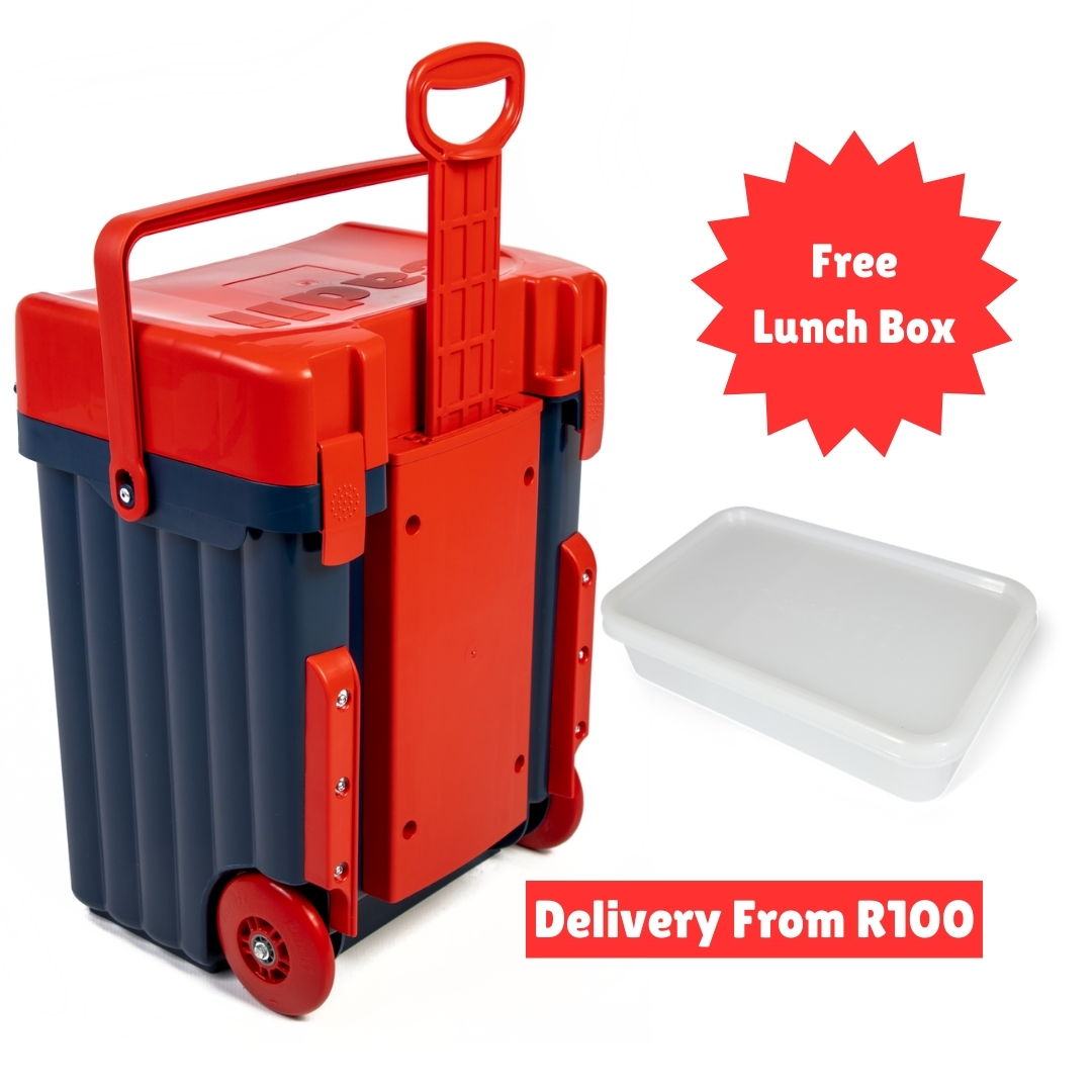 Cadii School Bag With Free Lunch Box Navy/Red