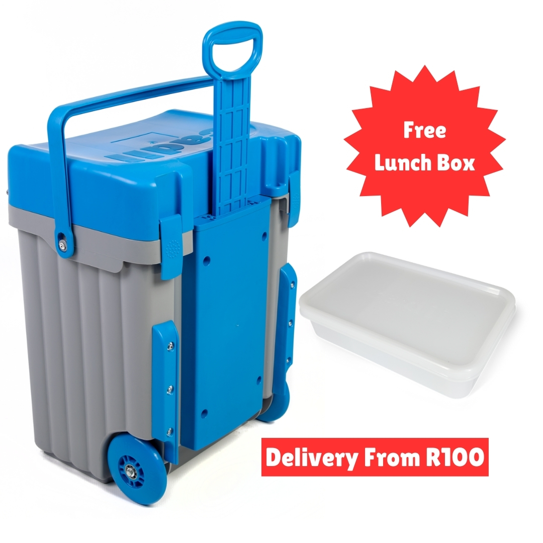 Cadii School Bag With Free Lunch Box Grey/Blue