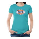 Ladies Cotton T-Shirt Printed Light Blue “Ek Bly Ñ Boer”