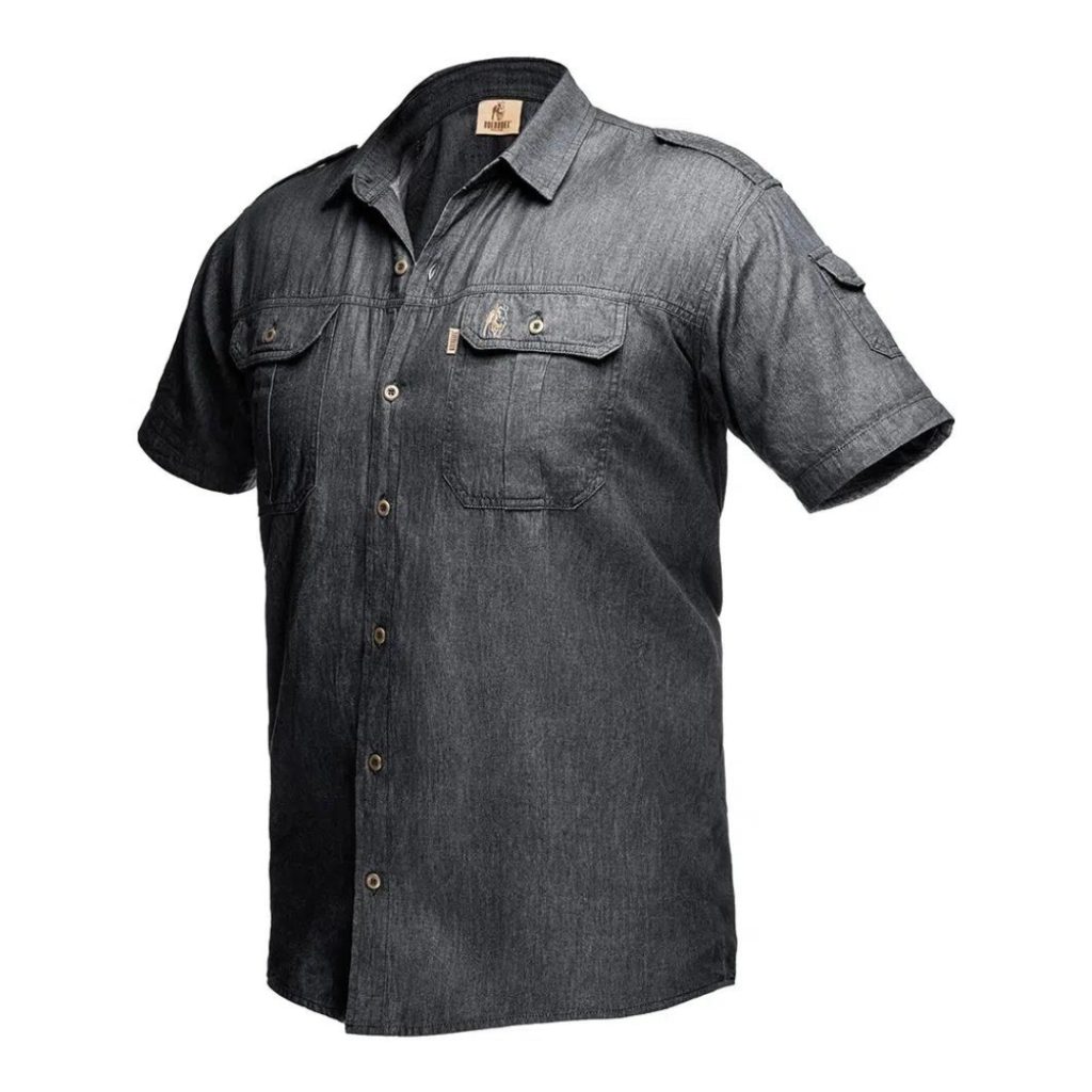 MEN’S KALAHARI SHIRT S/S – BLACK DENIM