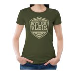 Ladies Cotton T-Shirt Printed Green “Wys Jou Vleis”