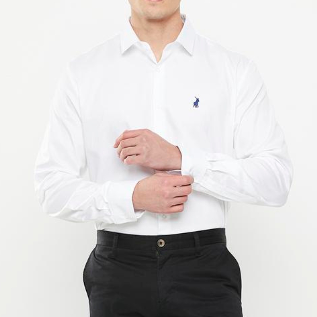 40013 Polo Mens Custom Fit White