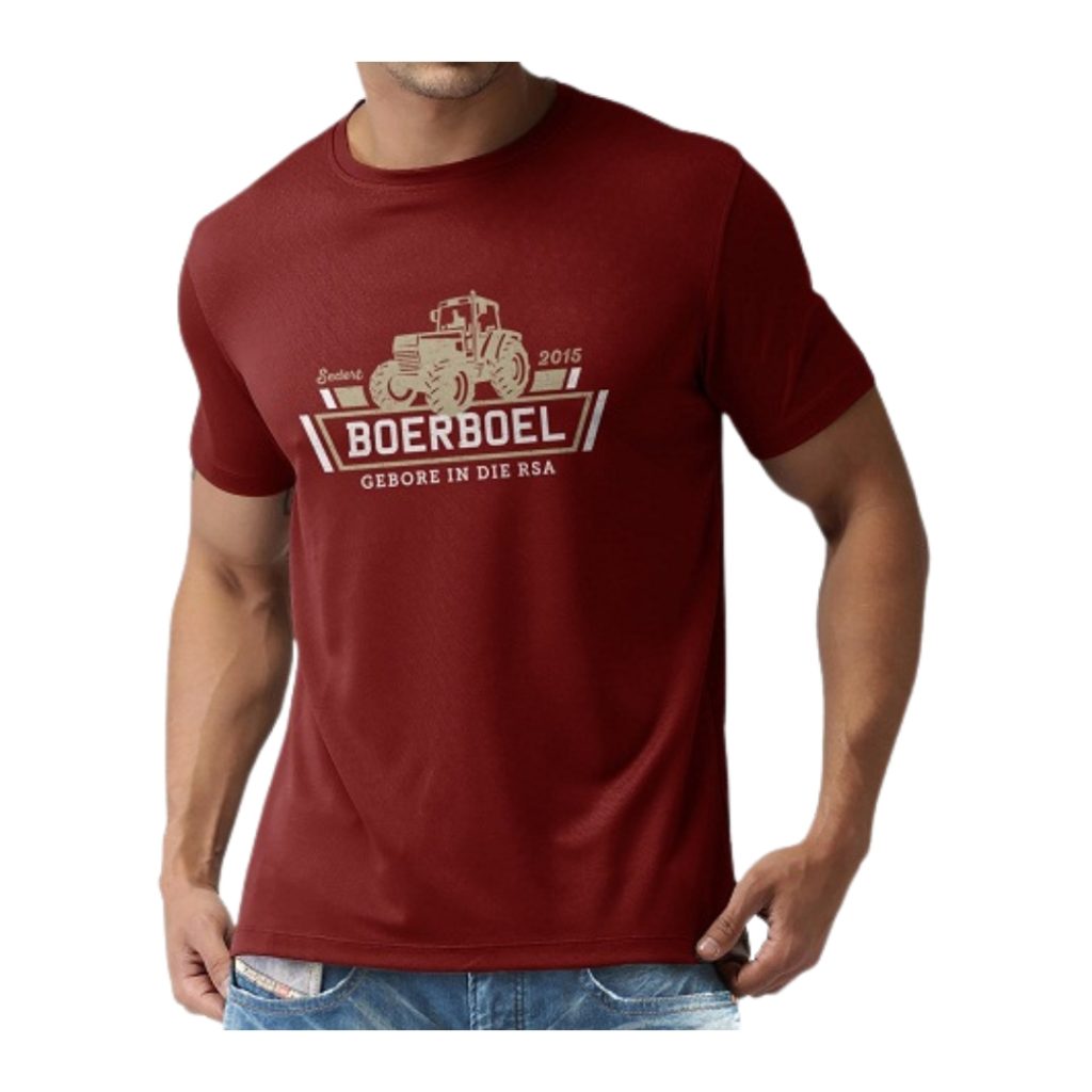 Cotton T-Shirt Printed – Maroon“BOERBOEL”
