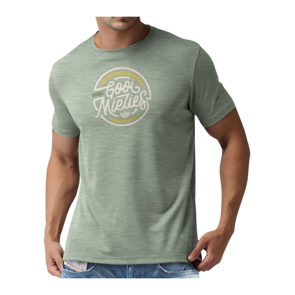 PREMIUM T-SHIRT PRINTED – GREEN MELANGE “MIELIES”