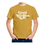 KIDS PREMIUM COTTON T-SHIRT PRINTED – MUSTARD “MIELIES”