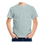KIDS T-SHIRT STRIPE – GREEN & STONE