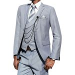 Mens Lwd 3Pc Suit Sky Blue