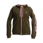 Ladies Reactor Fleece Hoody- Olive/Pink