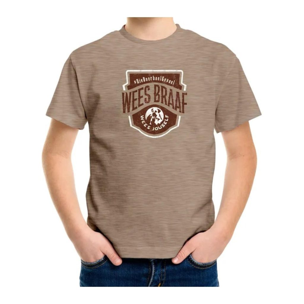 KIDS T-SHIRT PRINTED – SAND MELANGE “BRAAF”