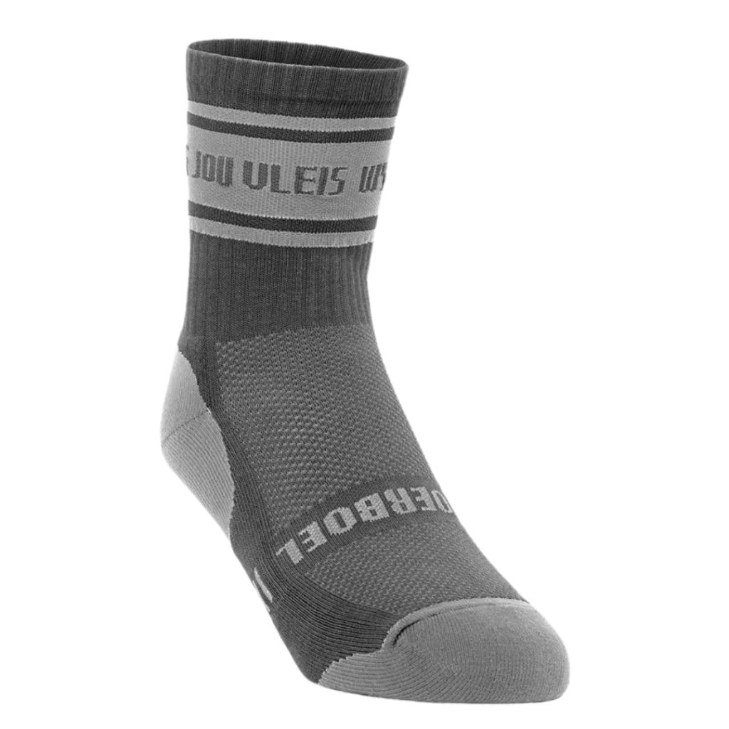MEN’S SHORT OUTDOOR COTTON SOCK “WYS JOU VLEIS” - CHARCOAL & GREY