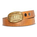 LADIES SOLID BRASS BUCKLE BELT – TAN