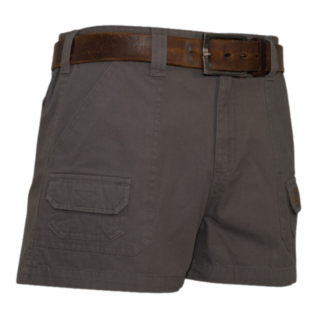 STERLING HALF ELASTIC CANVAS SHORTIE SHORT - CHARCOAL