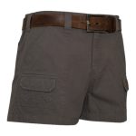 STERLING HALF ELASTIC CANVAS SHORTIE SHORT - CHARCOAL