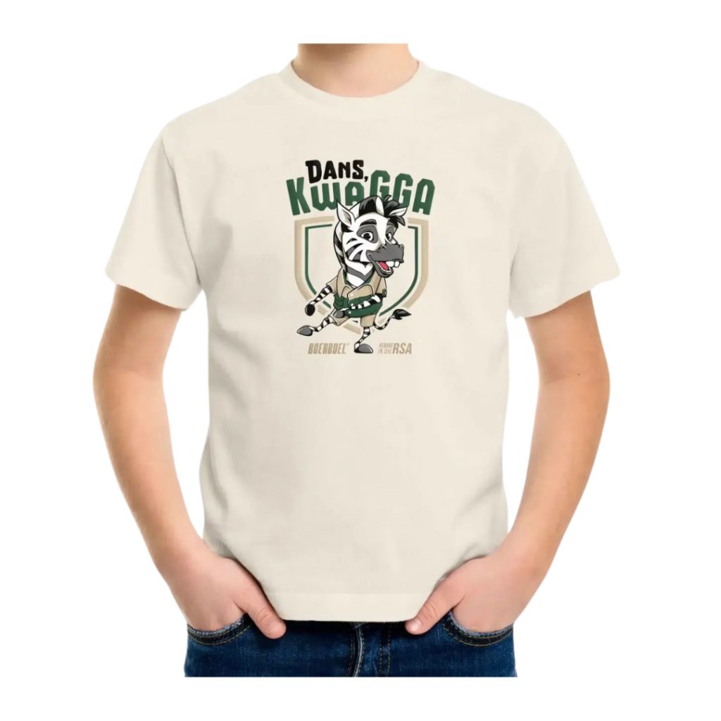 KIDS T-SHIRT PRINTED “KWAGGA” – STONE