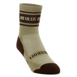 LADIES SHORT OUTDOOR COTTON SOCK - KHAKI & TOBACCO “WYS JOU VLEIS”