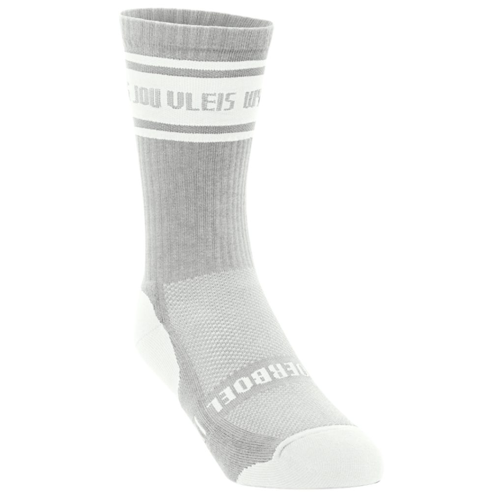 MEN’S LONG OUTDOOR COTTON SOCK “WYS JOU VLEIS” - LIGHT GREY