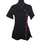 NURSES BM BLOUSE N2028 - BLACK/CERISE
