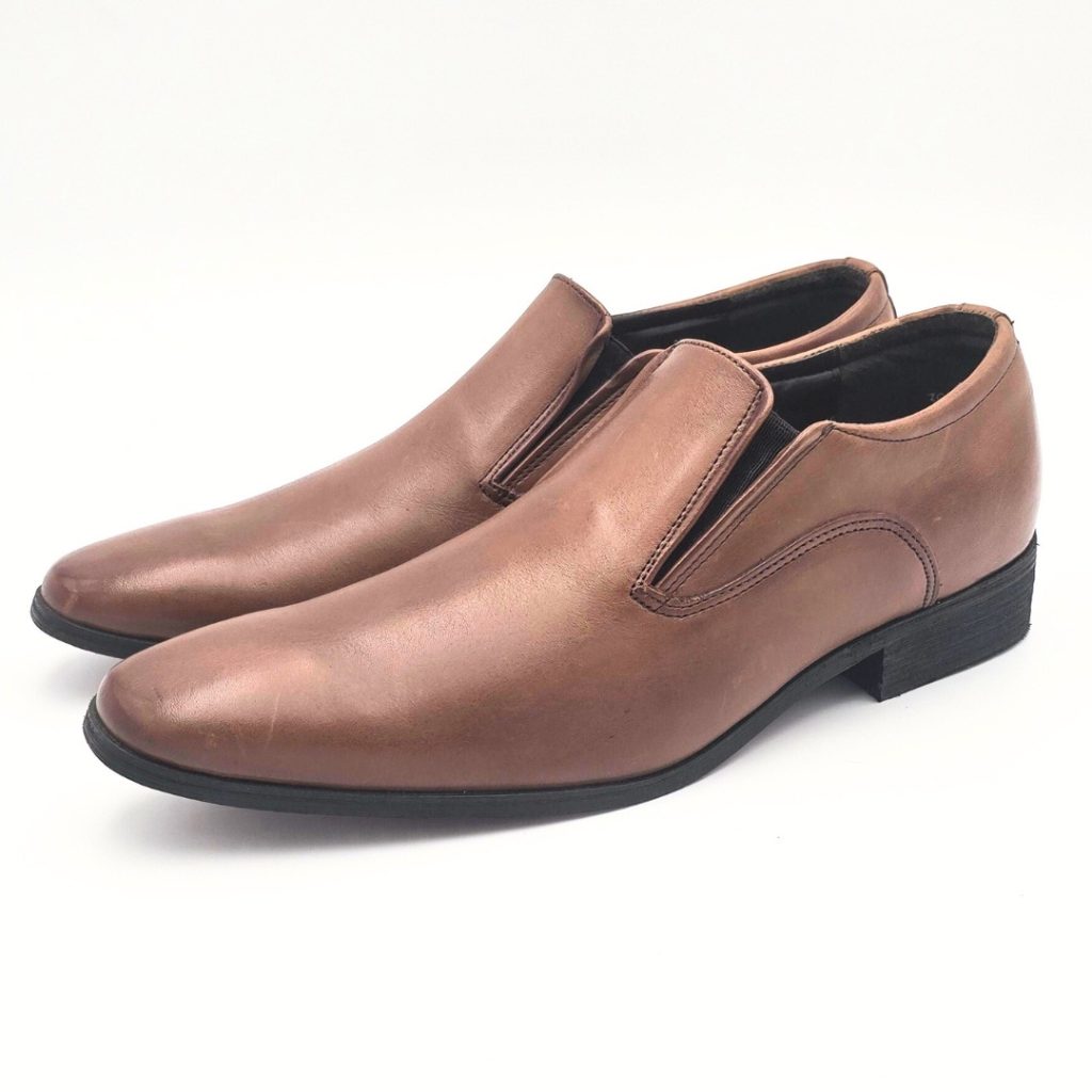 JOHN DRAKE FORMAL SLIP ON SHOE - MED BROWN
