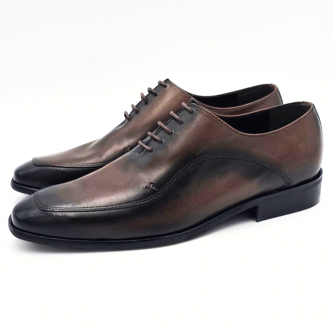 22877 JOHN DRAKE APRON LACE UP SHOE - DARK BROWN