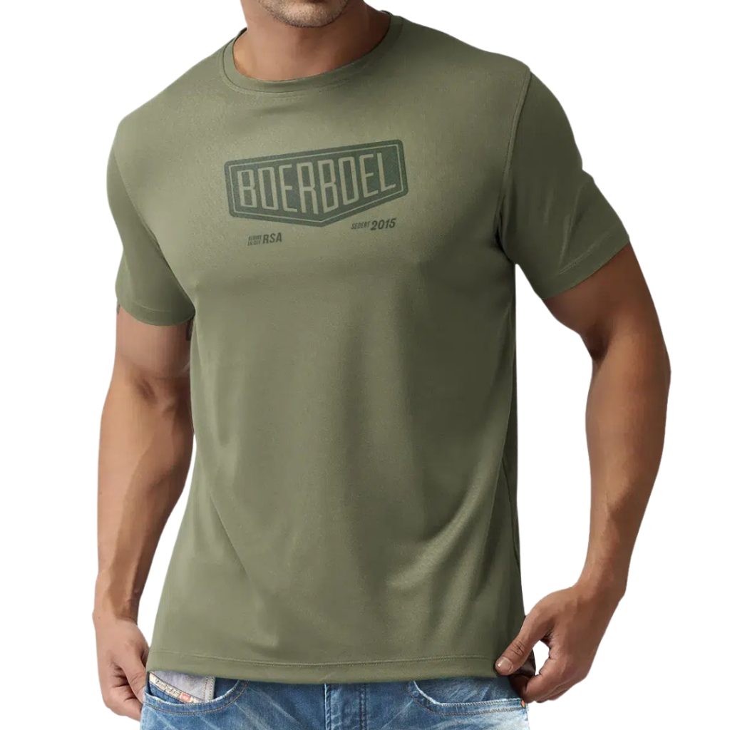 BOERBOEL WEAR MESH PRINTED T-SHIRT - OLIVE