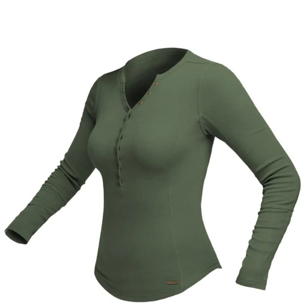 BOERBOEL WEAR LADIES L/S WAYFARE TOP - OLIVE