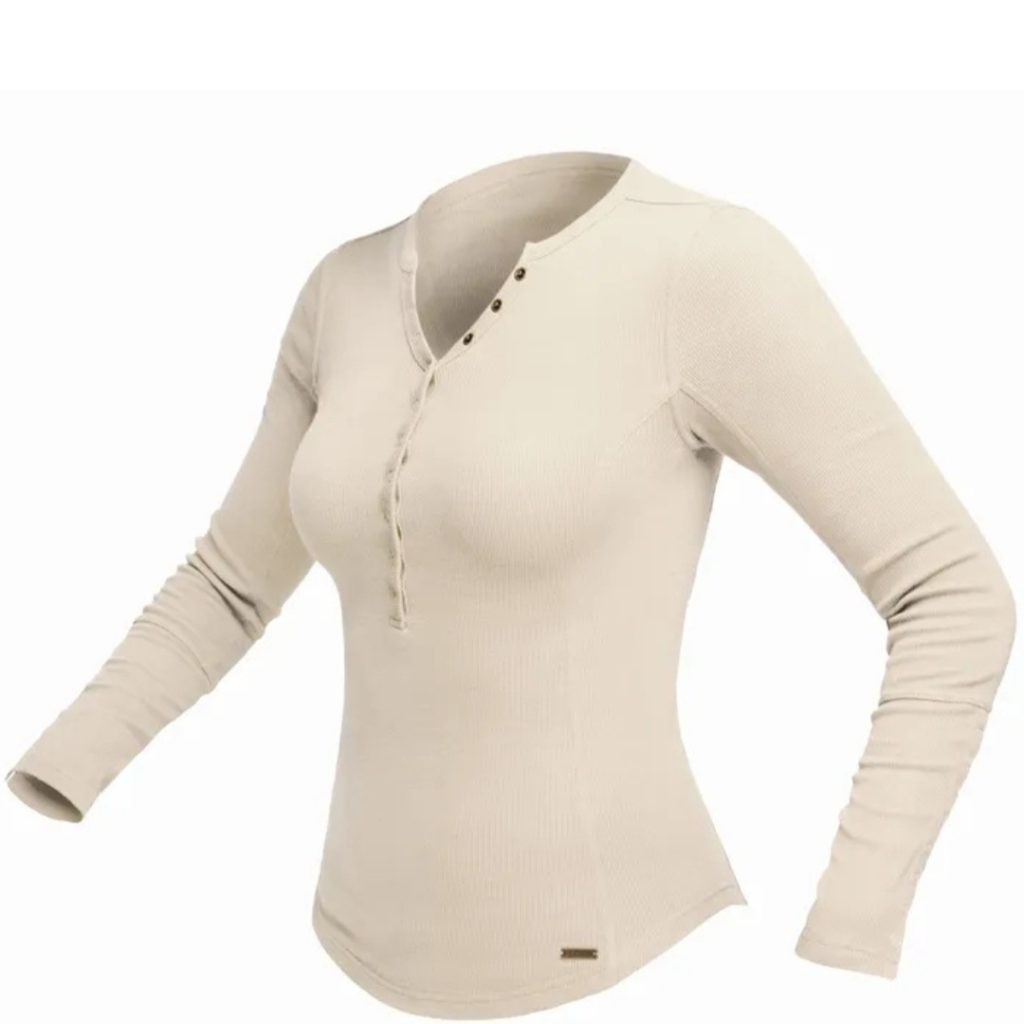 BOERBOEL WEAR LADIES L/S WAYFARE TOP - STONE