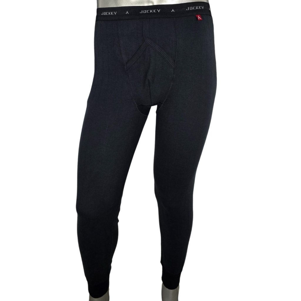 THE JOCKEY 1 PACK DROP NEEDLE INTERLOCK LONG JOHN - BLACK