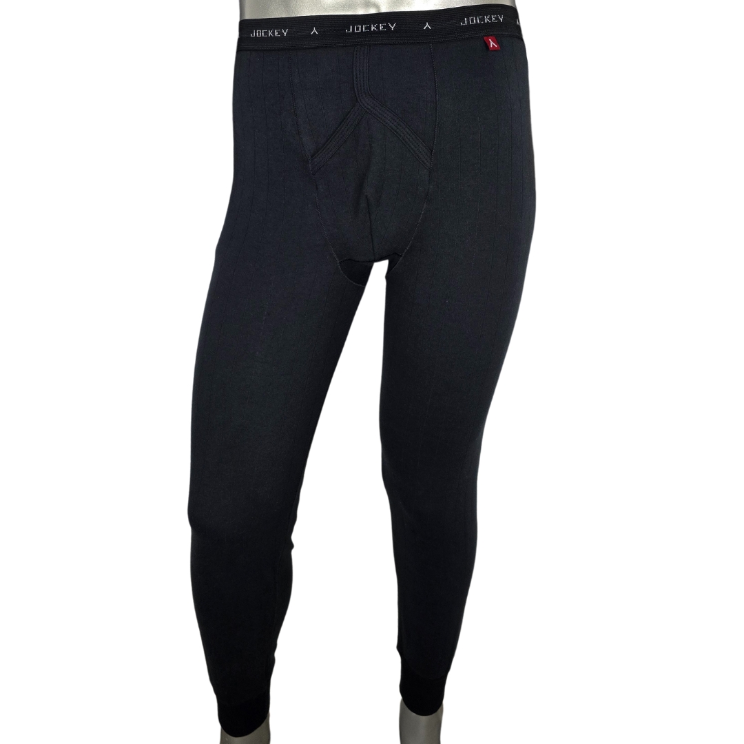 24020 THE JOCKEY 1 PACK DROP NEEDLE INTERLOCK LONG JOHN - BLACK