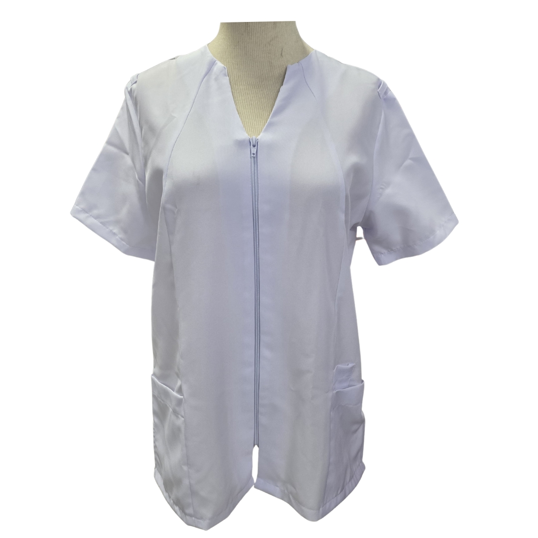 40809 Raised Neck Zip Fr Top