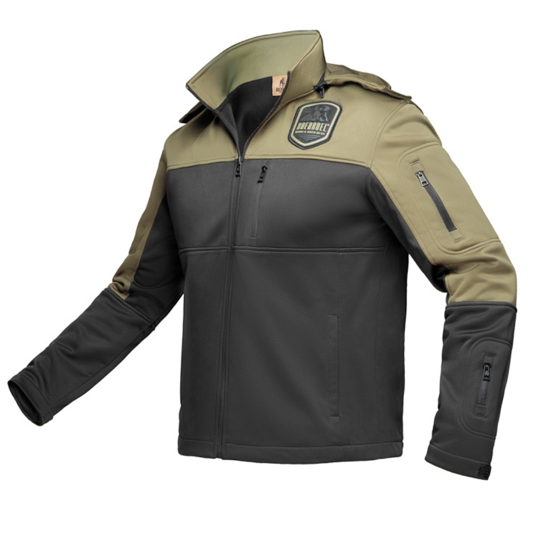 41256 BOERBOEL WEAR MEN'S SOFT SHELL JACKET - BLACK / OLIVE