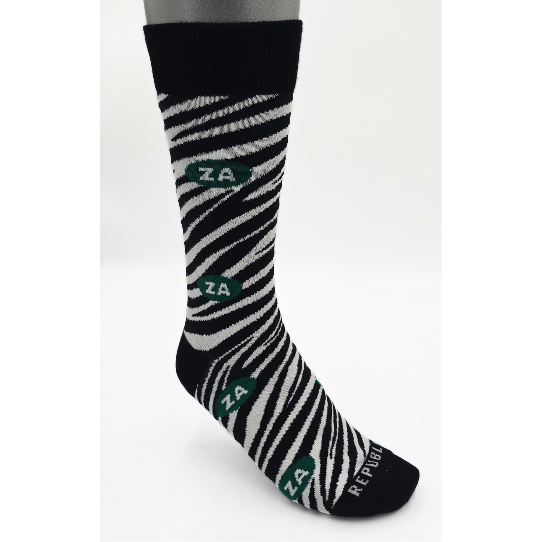 60510 REPUBLK SOKKIE SOKKIES ZEBRA - BLACK
