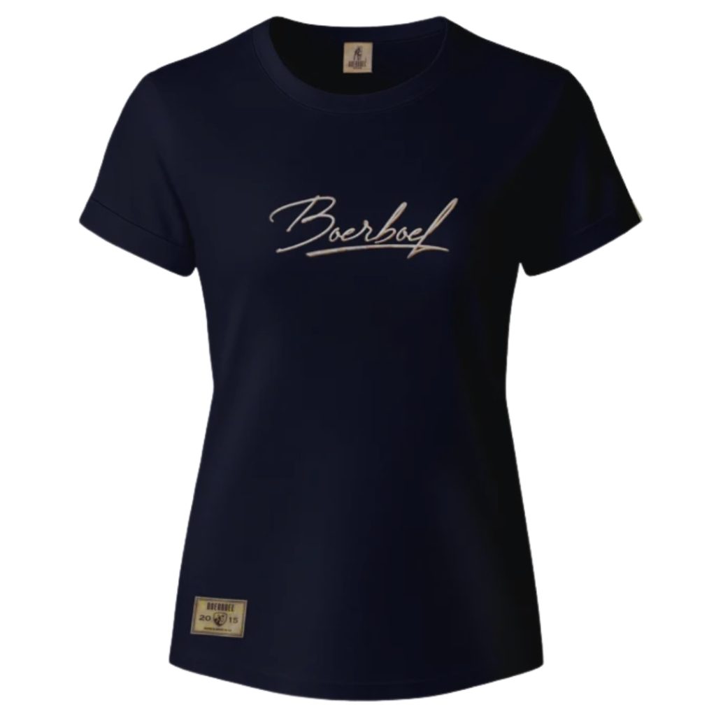BOERBOEL WEAR LADIES METALLIC PUFF PRINT - NAVY