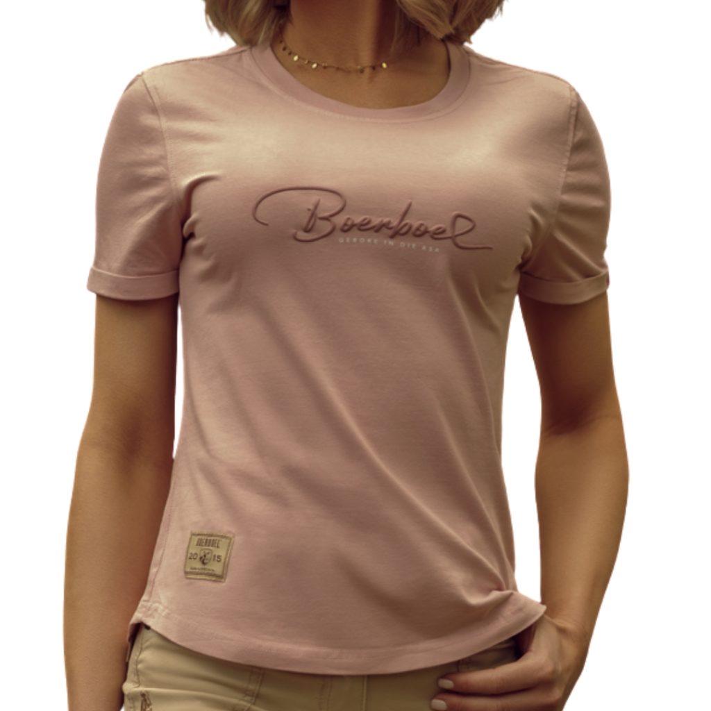BOERBOEL WEAR LADIES T-SHIRT PRINTED - LIGHT PINK CANSA