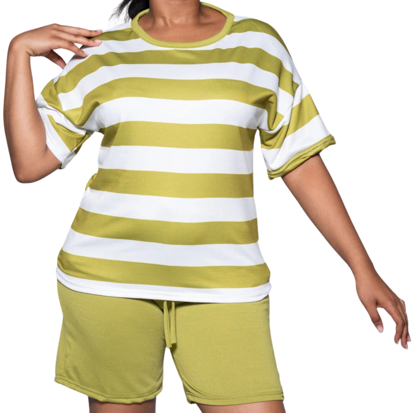 IQ8610 LADS STRIPE POLY TERRY SET