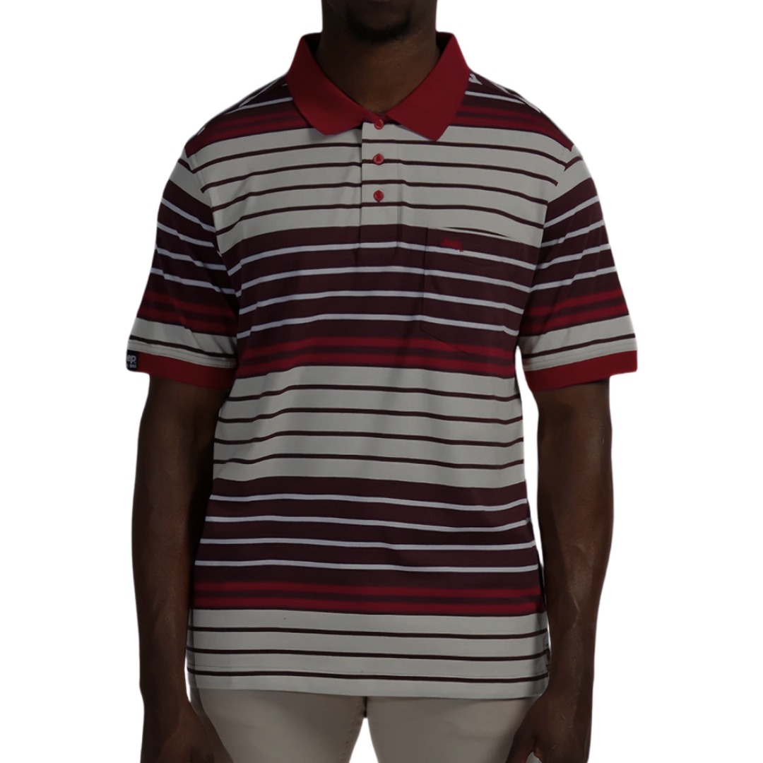 40917 JEEP YARNDYE STRIPE POLO - BROWN