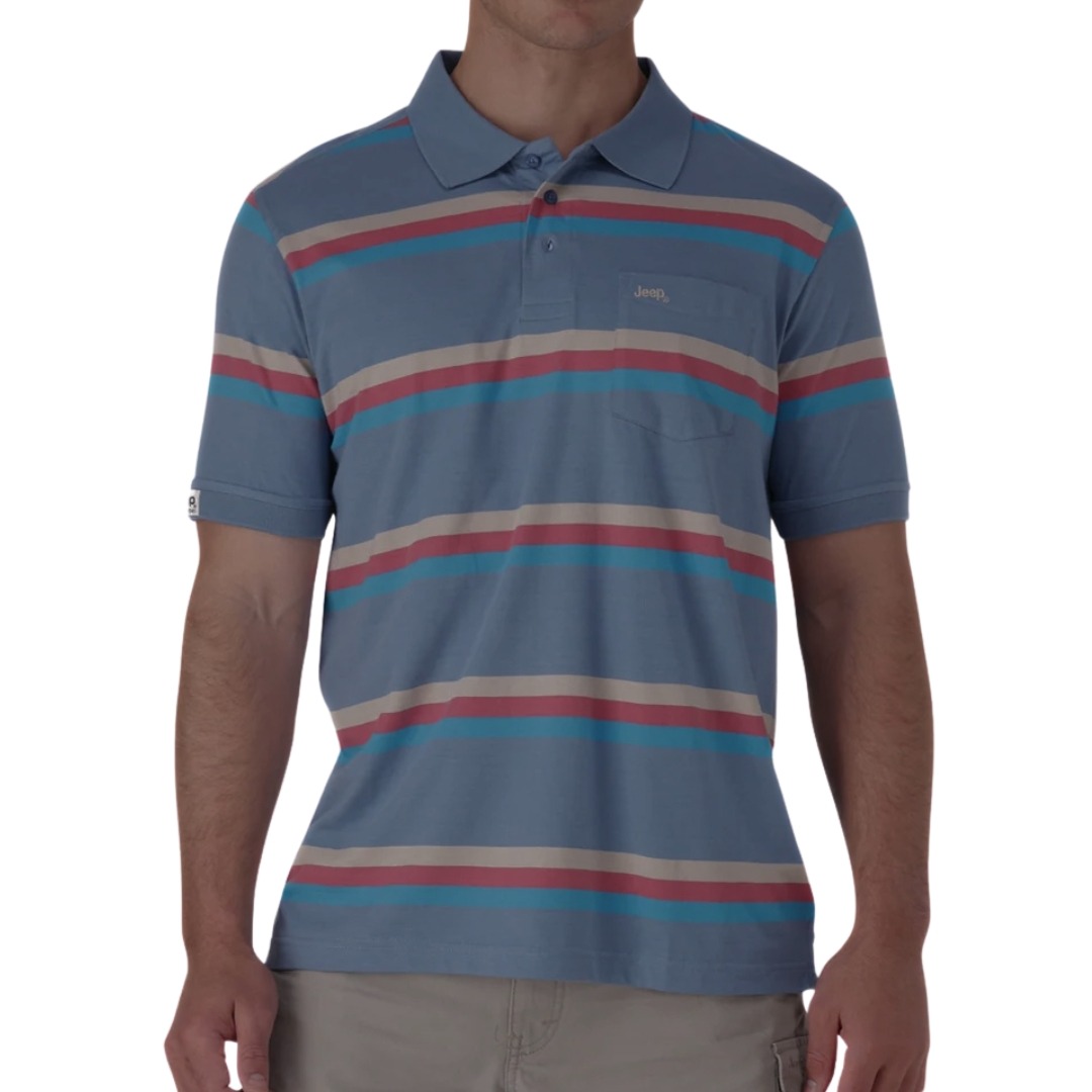 60553 JEEP STRIPE POLO GOLFER - MUILTI COLOUR