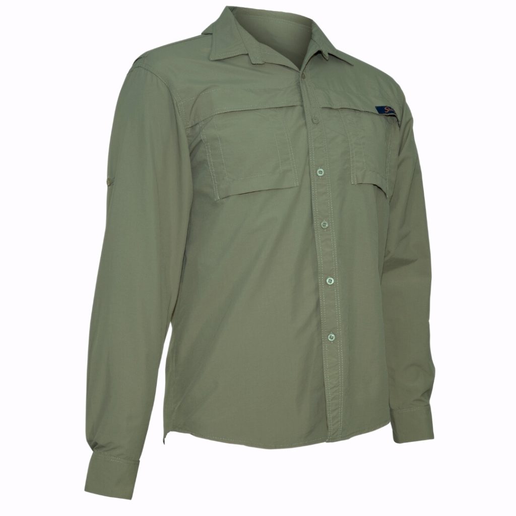 STERLING LS MESH BK.ADVENTURE SHIRT - GREEN