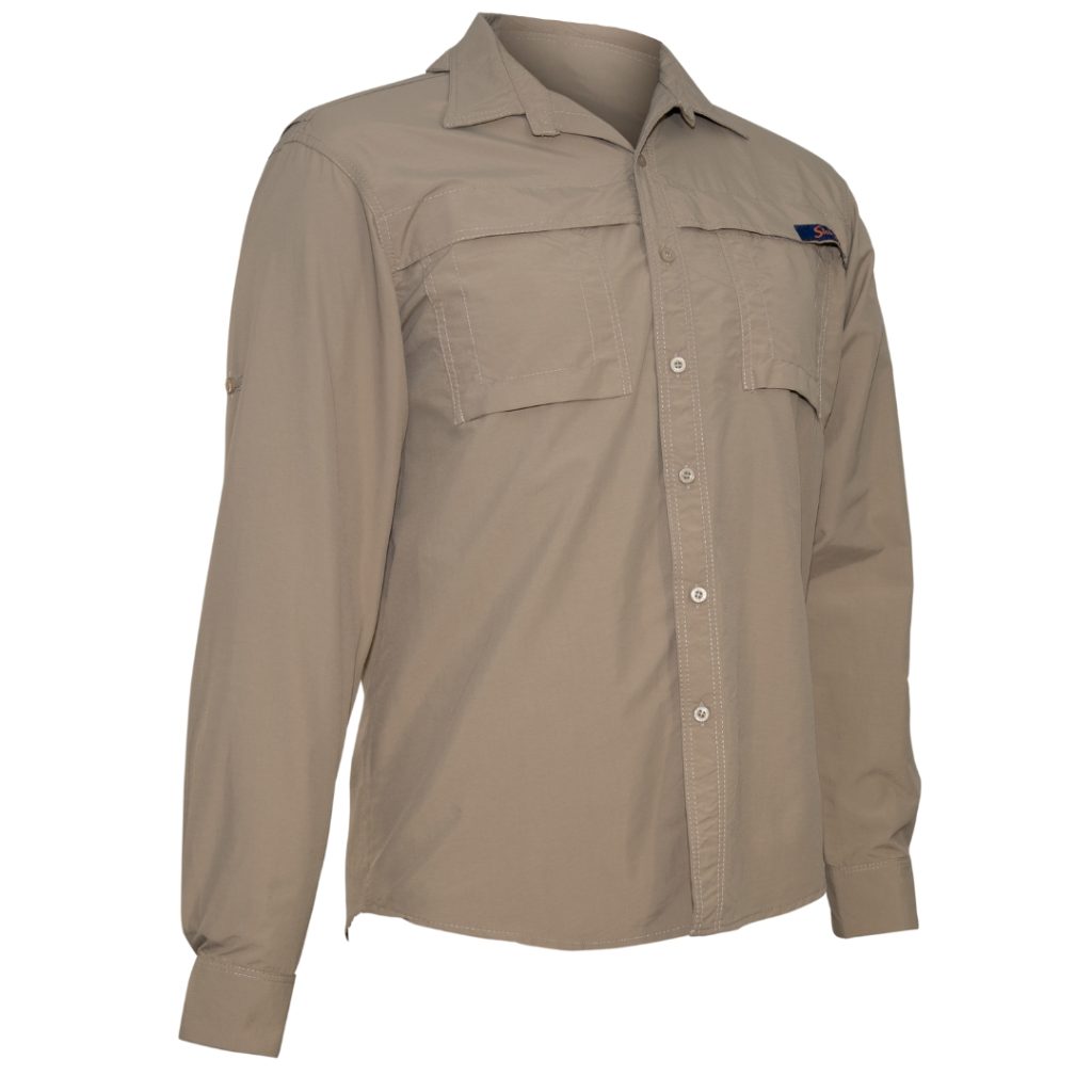 STERLING LS MESH BK.ADVENTURE SHIRT - KHAKI