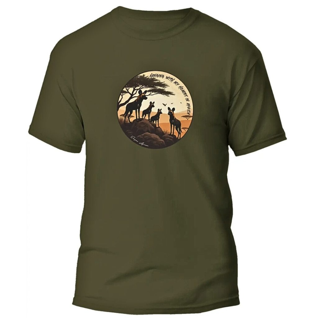 SNIPER AFRICA WILD DOGS MENS T-SHIRT - OLIVE