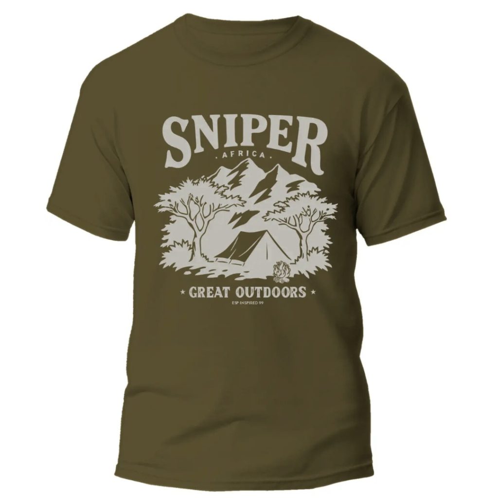 SNIPER AFRICA GREAT OUTDOORS MENS T-SHIRT - FATIGUE