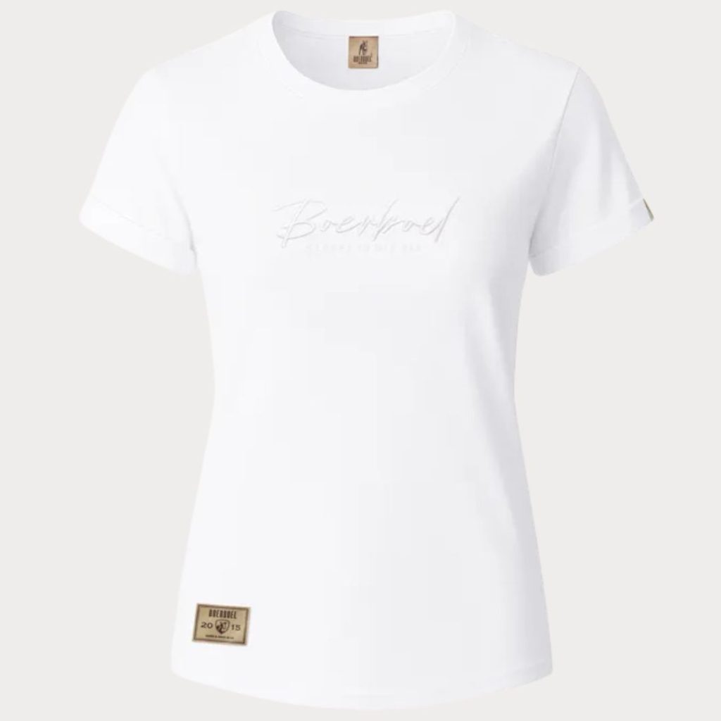 BOERBOEL WEAR LADIES EMBROIDERED T-SHIRT - WHITE