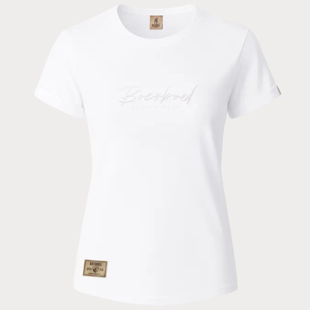 76069 BOERBOEL WEAR LADIES EMBROIDERED T-SHIRT - WHITE